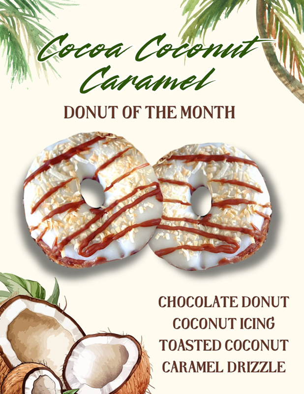 may 2026 cocoa coconut donut